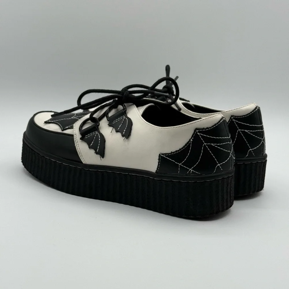 Creepers StrangeCvlt- Krypt Spider Web White/Black Size 7 - Picture 13 of 15